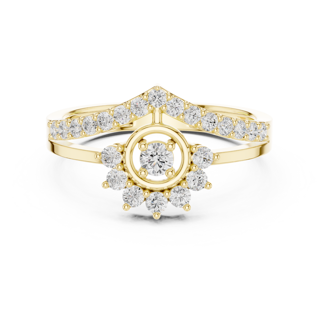 0.37 CT Vintage Halo Cluster Diamond Engagement Ring
