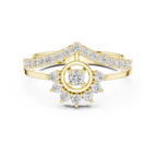 0.37 CT Vintage Halo Cluster Diamond Engagement Ring