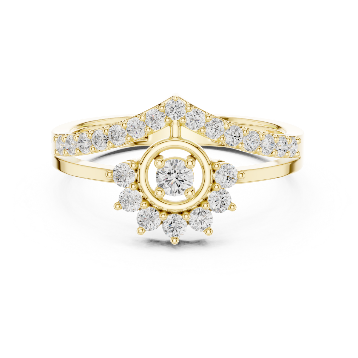Vintage Halo Cluster Diamond Engagement Ring – view 9 of 12, lab grown diamond ring | Jewelix Atelier
