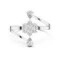 0.43 CT Floral Cluster Diamond Split Shank Ring