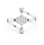 0.43 CT Floral Cluster Diamond Split Shank Ring
