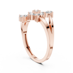 0.43 CT Floral Cluster Diamond Split Shank Ring