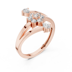 0.43 CT Floral Cluster Diamond Split Shank Ring
