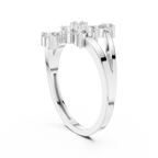 0.43 CT Floral Cluster Diamond Split Shank Ring