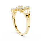 0.43 CT Floral Cluster Diamond Split Shank Ring