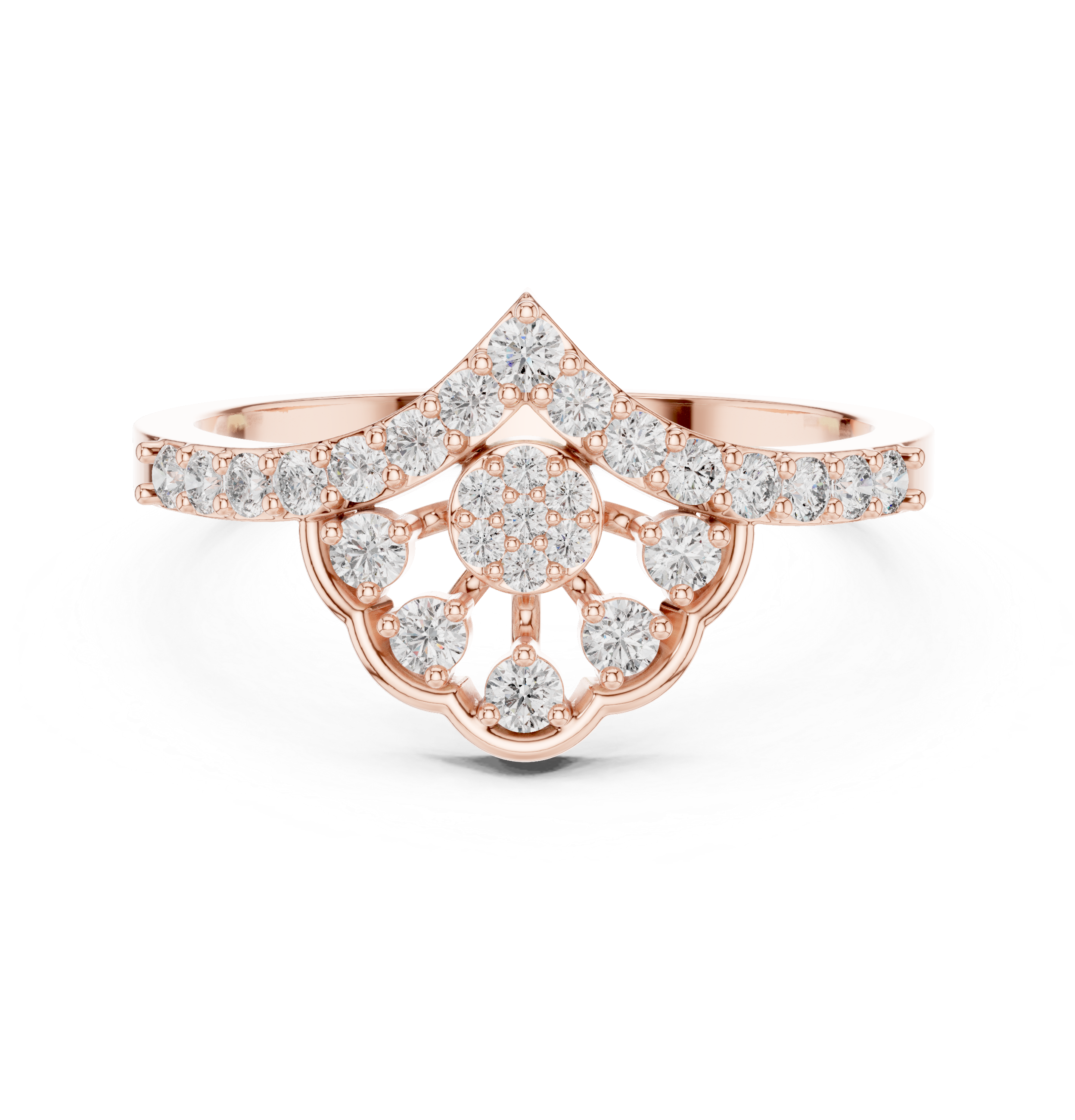 0.31 CT Vintage Halo Floral Diamond Ring