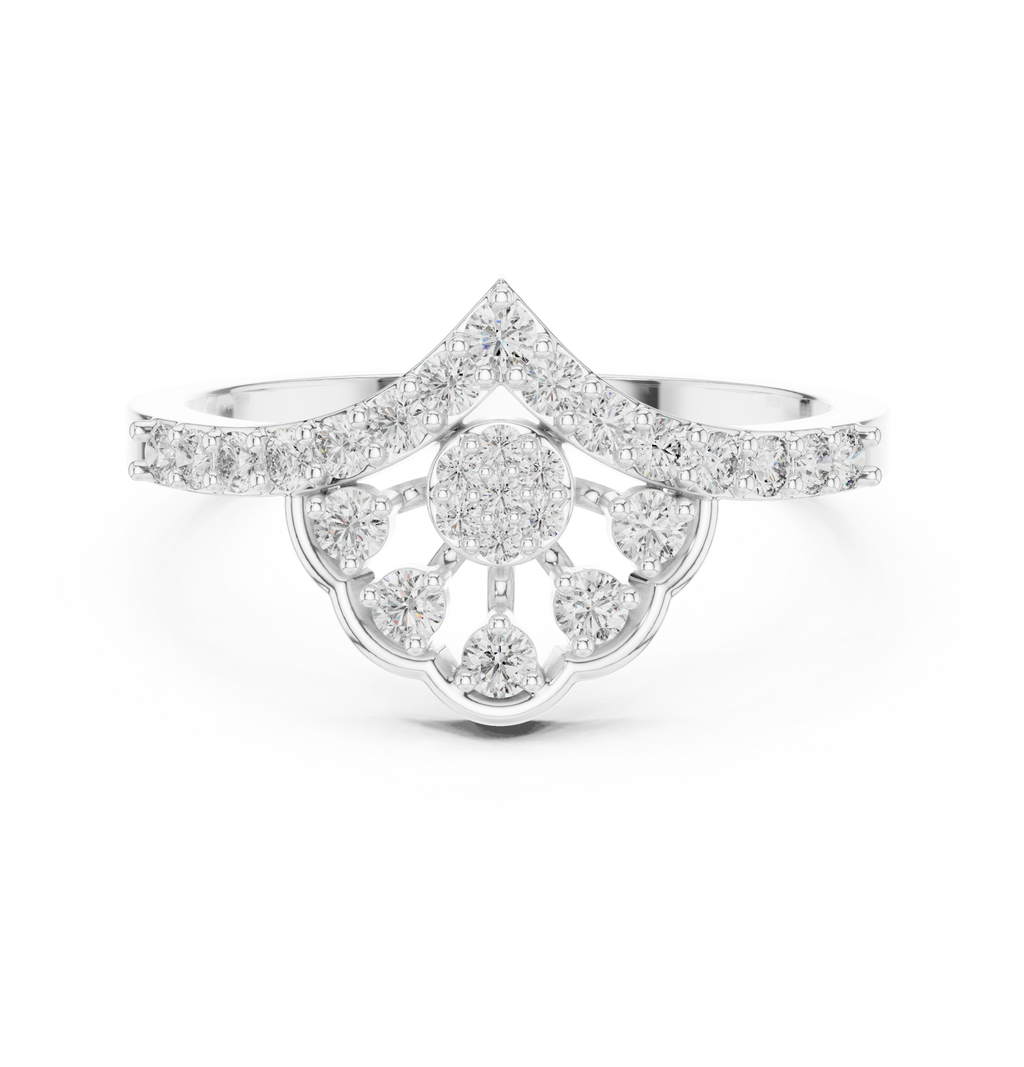 0.31 CT Vintage Halo Floral Diamond Ring
