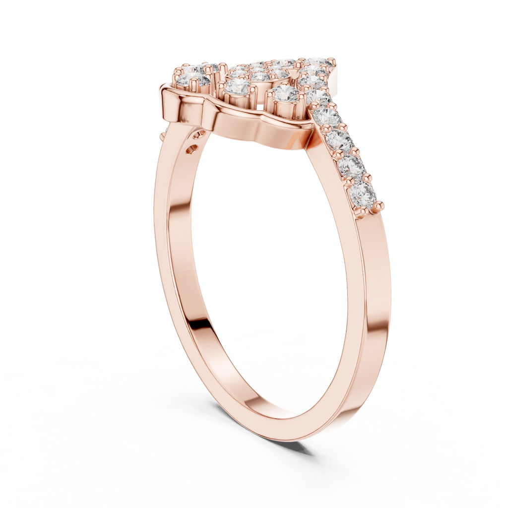0.31 CT Vintage Halo Floral Diamond Ring