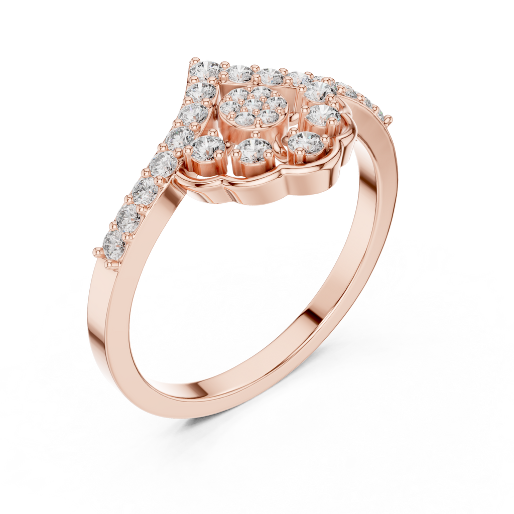 0.31 CT Vintage Halo Floral Diamond Ring