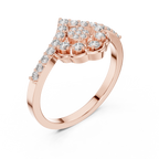 0.31 CT Vintage Halo Floral Diamond Ring