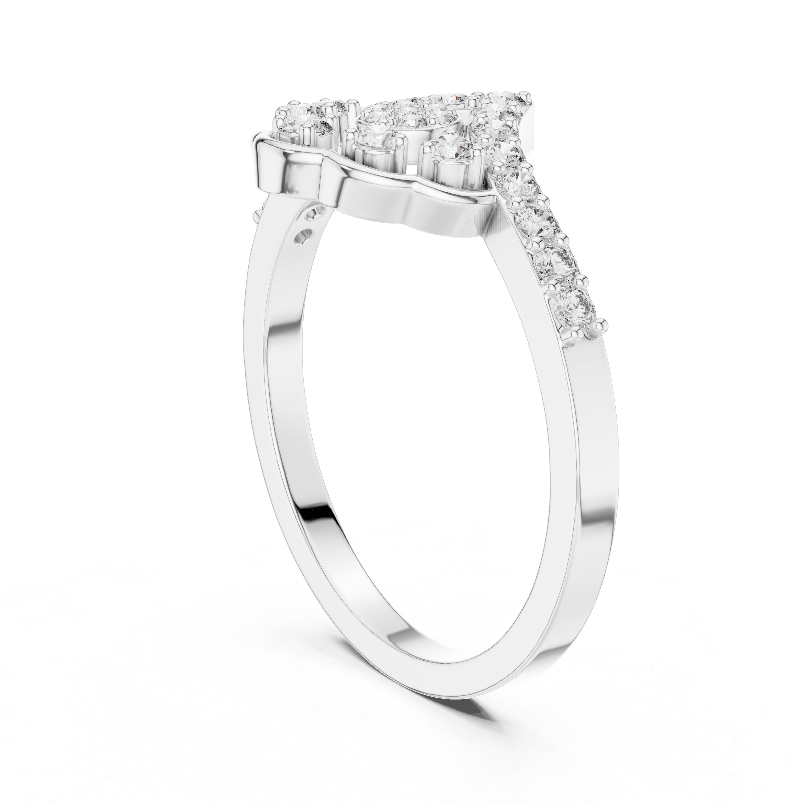 0.31 CT Vintage Halo Floral Diamond Ring