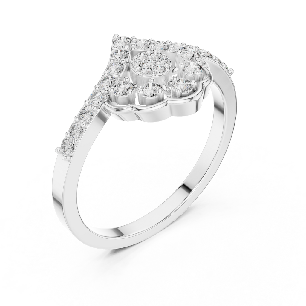 0.31 CT Vintage Halo Floral Diamond Ring