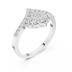 0.31 CT Vintage Halo Floral Diamond Ring