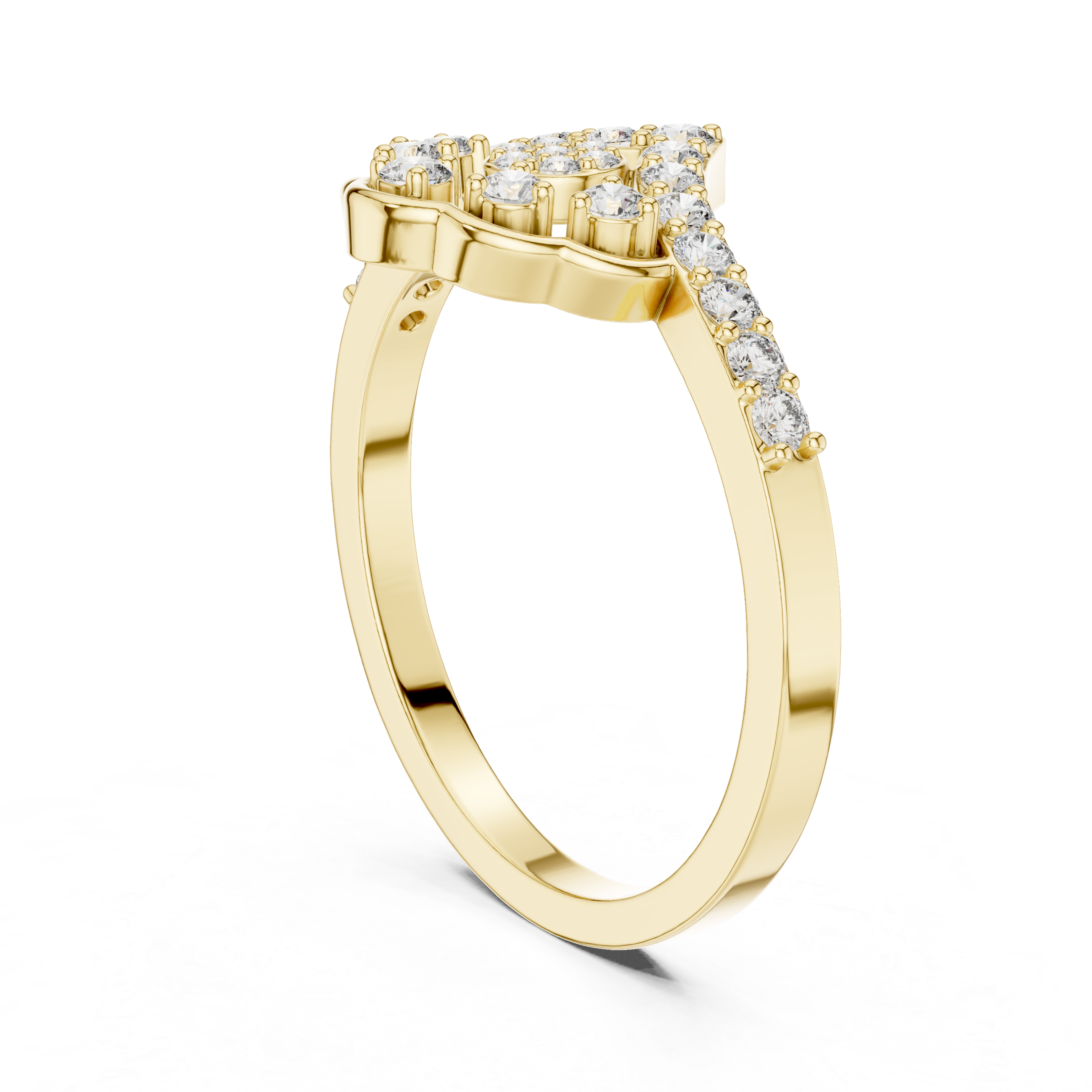 0.31 CT Vintage Halo Floral Diamond Ring
