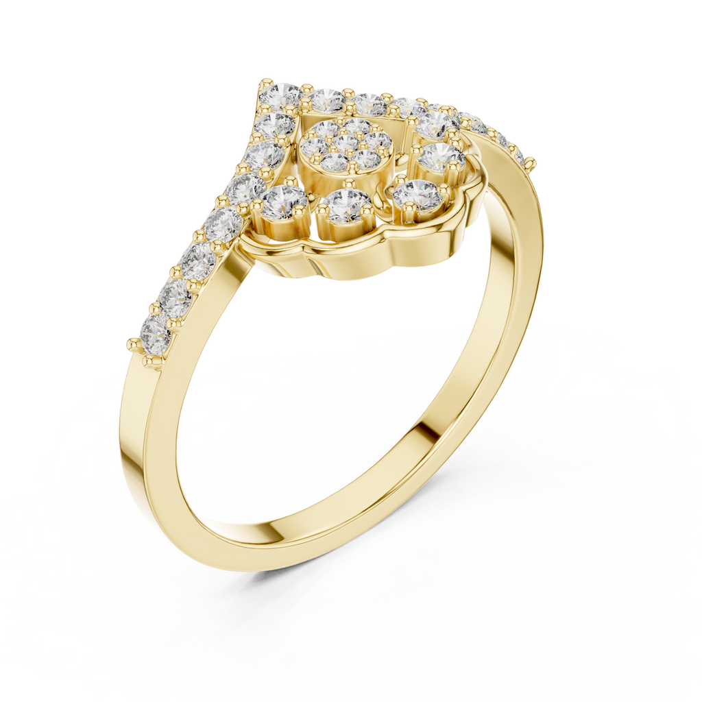 0.31 CT Vintage Halo Floral Diamond Ring
