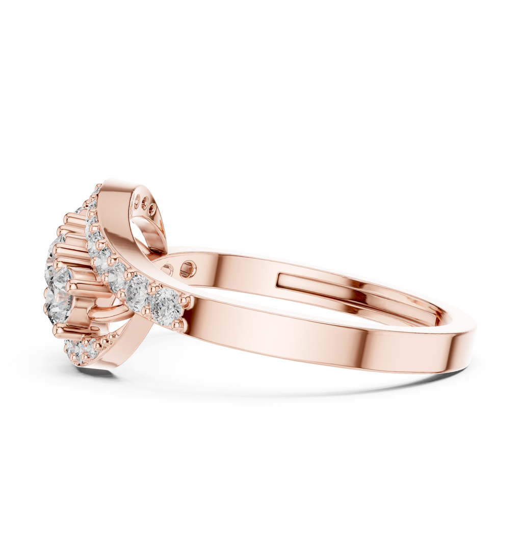 0.53 CT Vintage Three Stone Diamond Swirl Ring
