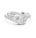 0.53 CT Vintage Three Stone Diamond Swirl Ring