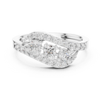 0.53 CT Vintage Three Stone Diamond Swirl Ring