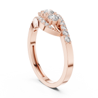 0.53 CT Vintage Three Stone Diamond Swirl Ring
