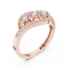 0.53 CT Vintage Three Stone Diamond Swirl Ring