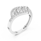 0.53 CT Vintage Three Stone Diamond Swirl Ring