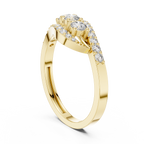 0.53 CT Vintage Three Stone Diamond Swirl Ring
