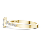 0.74 CT Princess Cut Diamond Solitaire Ring with Pavé Band