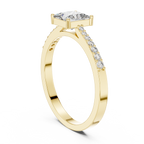 0.74 CT Princess Cut Diamond Solitaire Ring with Pavé Band