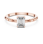 0.50 CT Emerald Cut Solitaire Diamond Ring