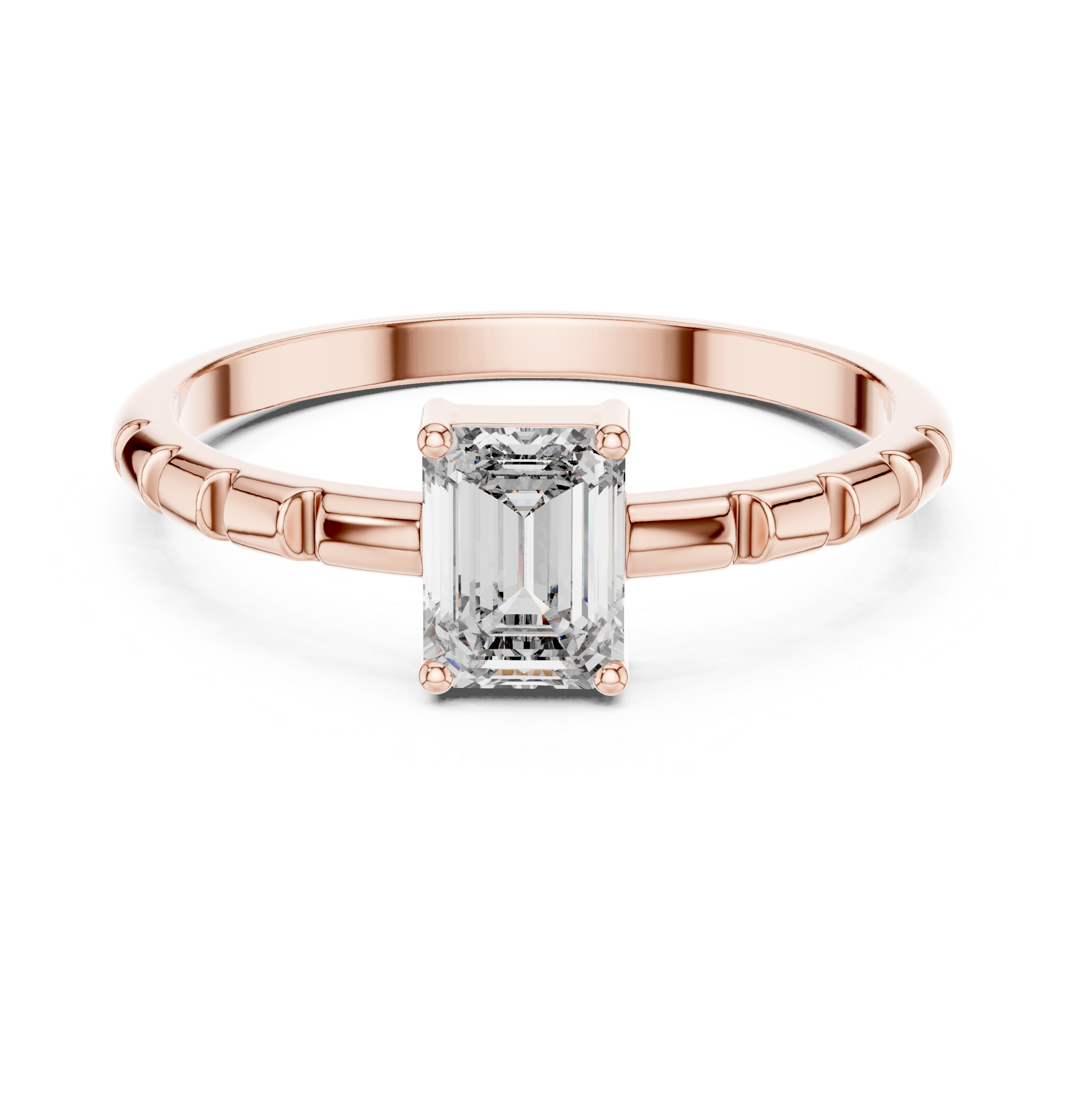 0.50 CT Emerald Cut Solitaire Diamond Ring