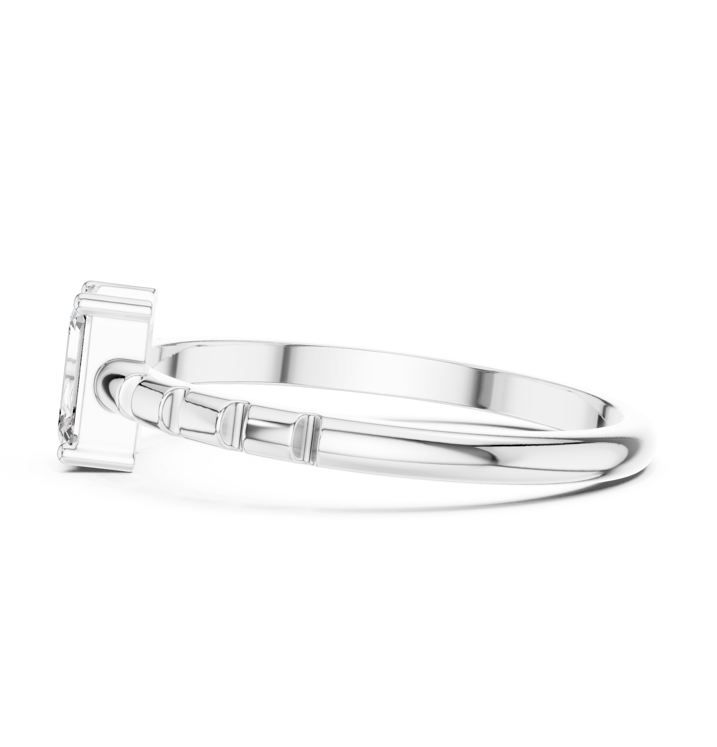 0.50 CT Emerald Cut Solitaire Diamond Ring