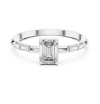 0.50 CT Emerald Cut Solitaire Diamond Ring