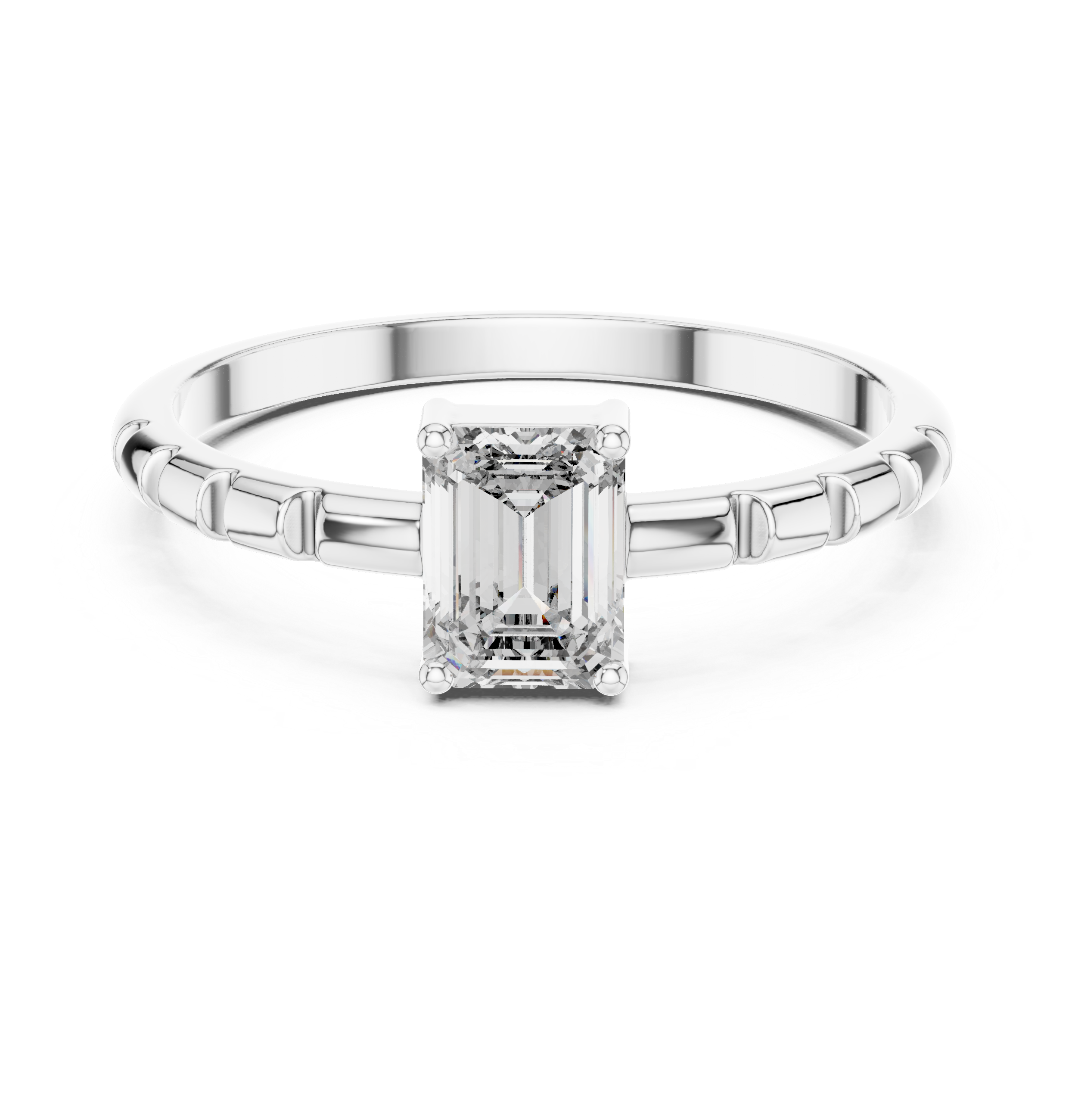 0.50 CT Emerald Cut Solitaire Diamond Ring