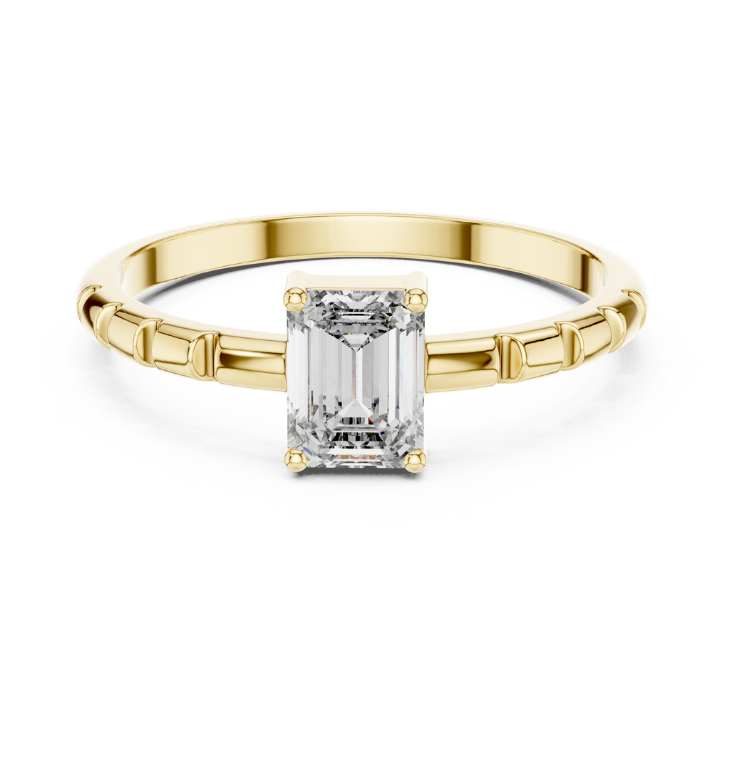 0.50 CT Emerald Cut Solitaire Diamond Ring