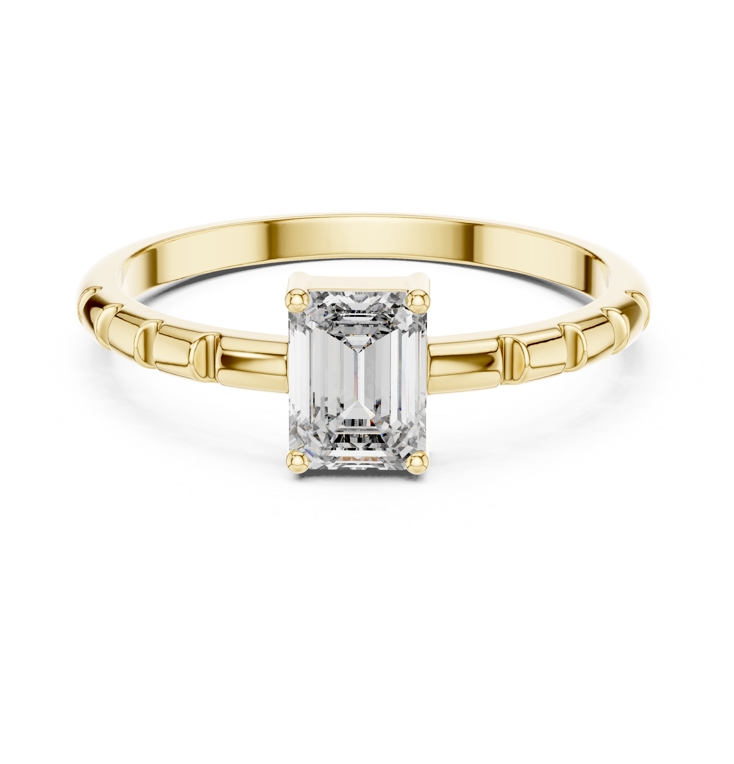 0.50 CT Emerald Cut Solitaire Diamond Ring