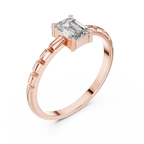 0.50 CT Emerald Cut Solitaire Diamond Ring
