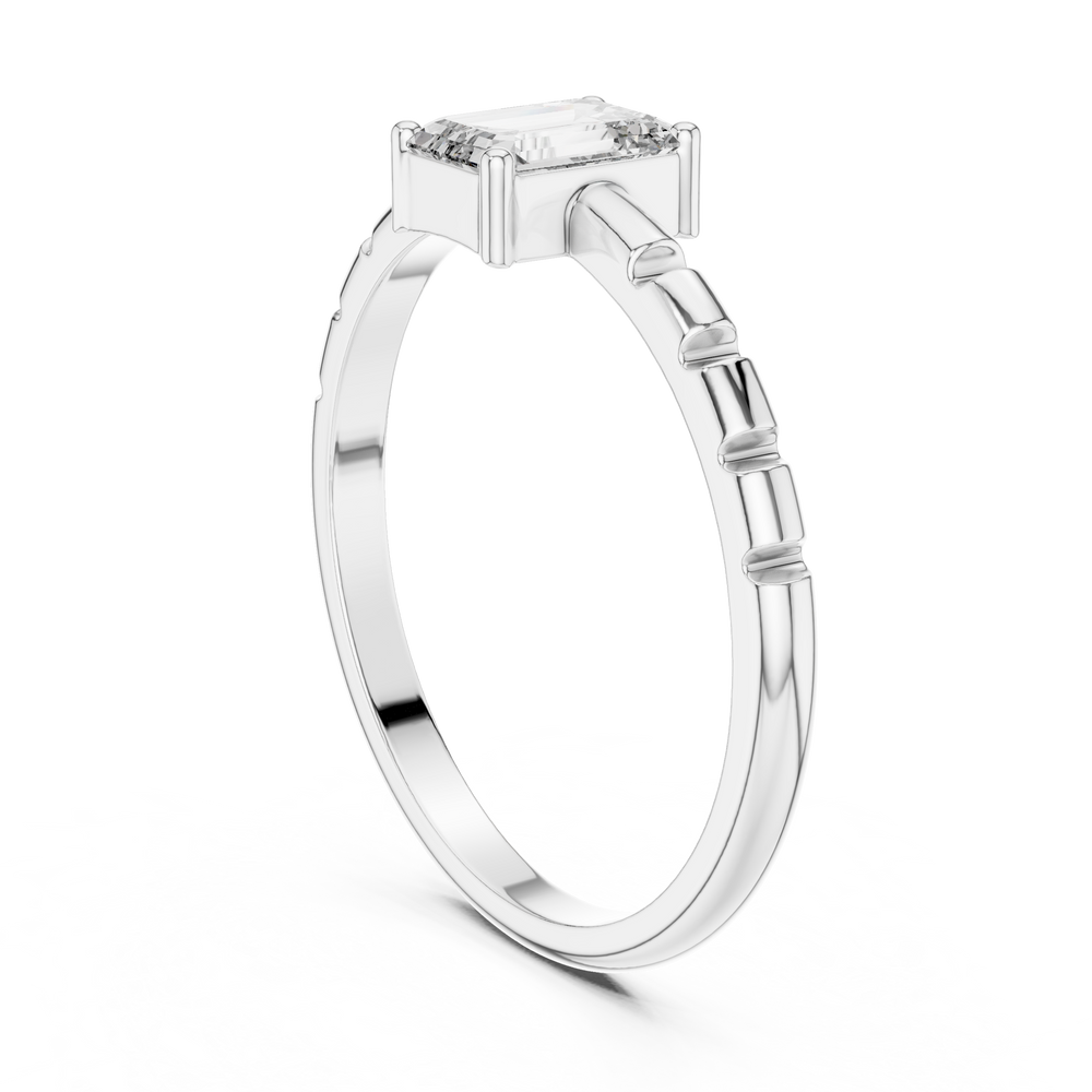 0.50 CT Emerald Cut Solitaire Diamond Ring