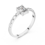 0.50 CT Emerald Cut Solitaire Diamond Ring