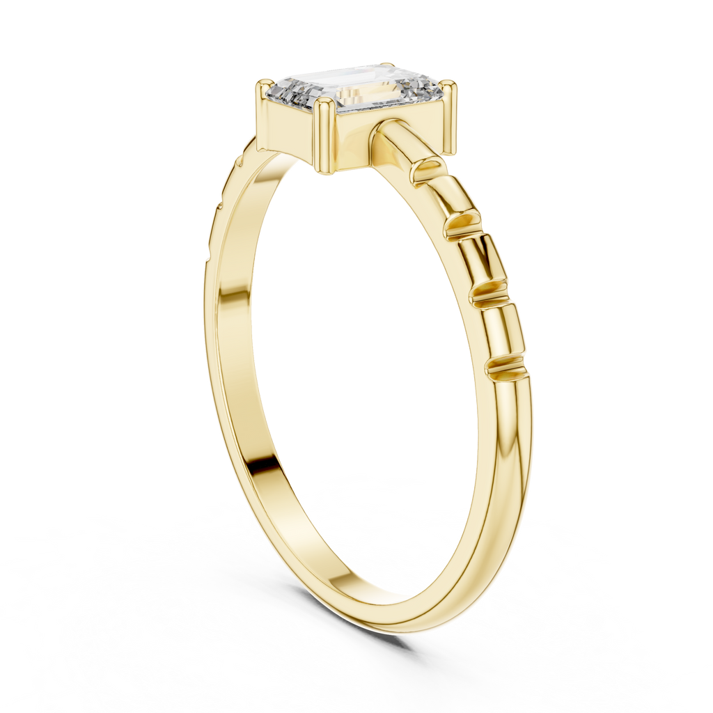 0.50 CT Emerald Cut Solitaire Diamond Ring