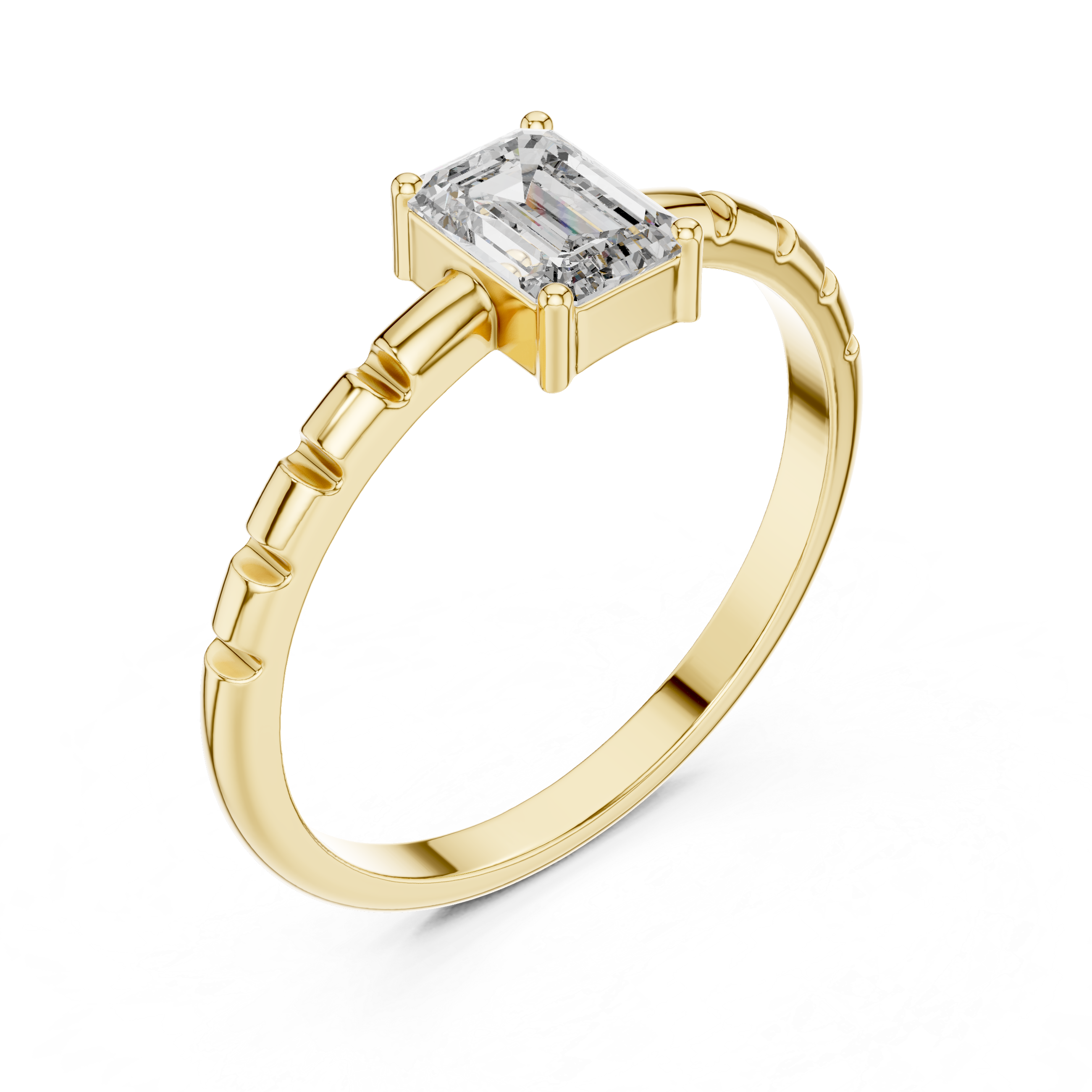 0.50 CT Emerald Cut Solitaire Diamond Ring