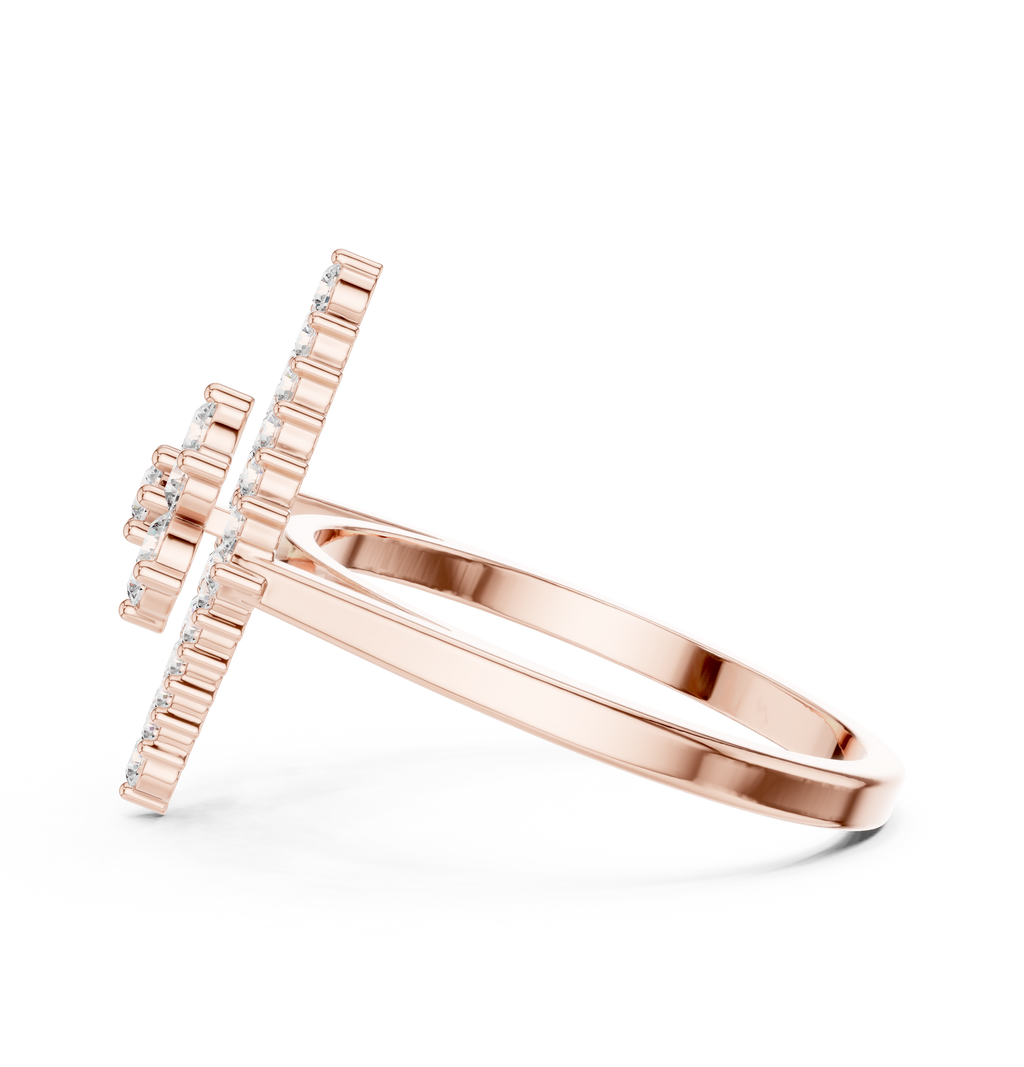 0.68 CT Geometric Floral Cluster Diamond Ring