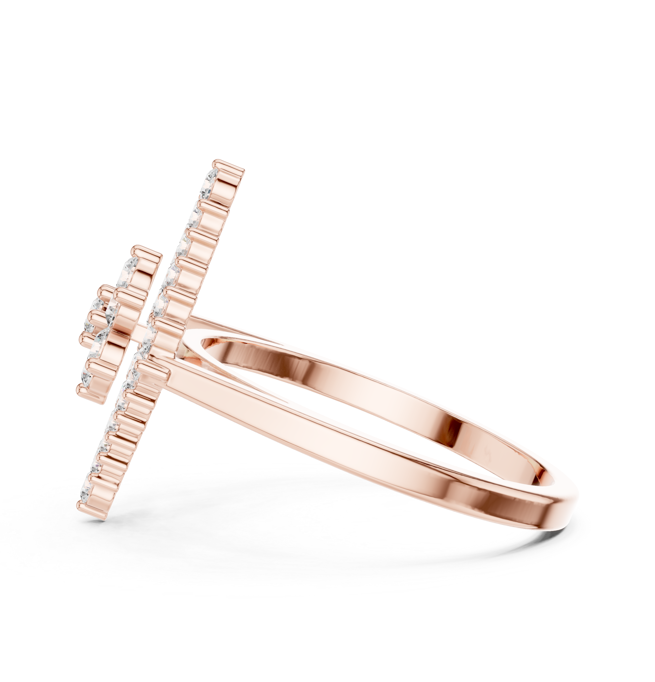 0.68 CT Geometric Floral Cluster Diamond Ring