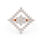 0.68 CT Geometric Floral Cluster Diamond Ring