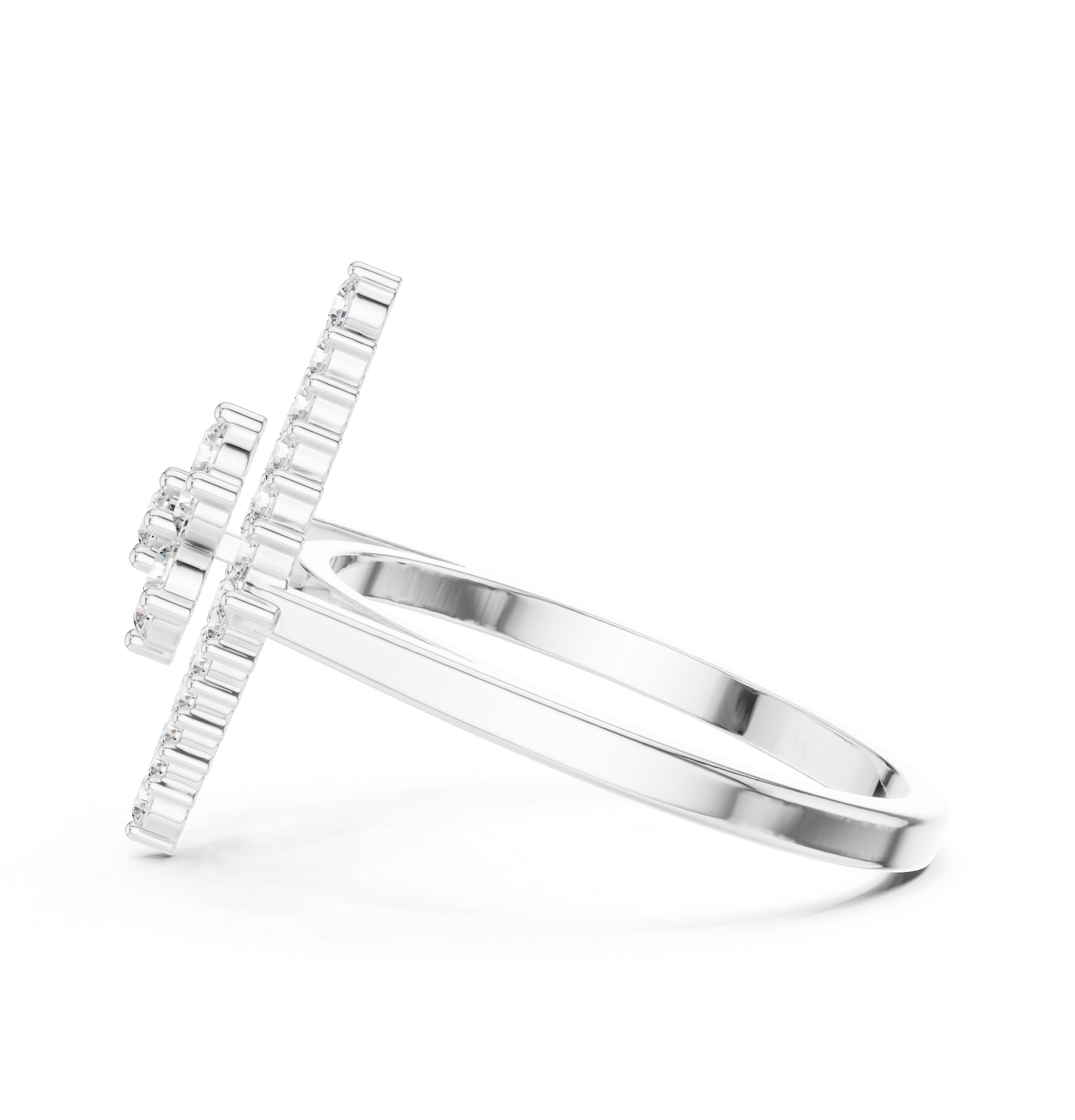 0.68 CT Geometric Floral Cluster Diamond Ring