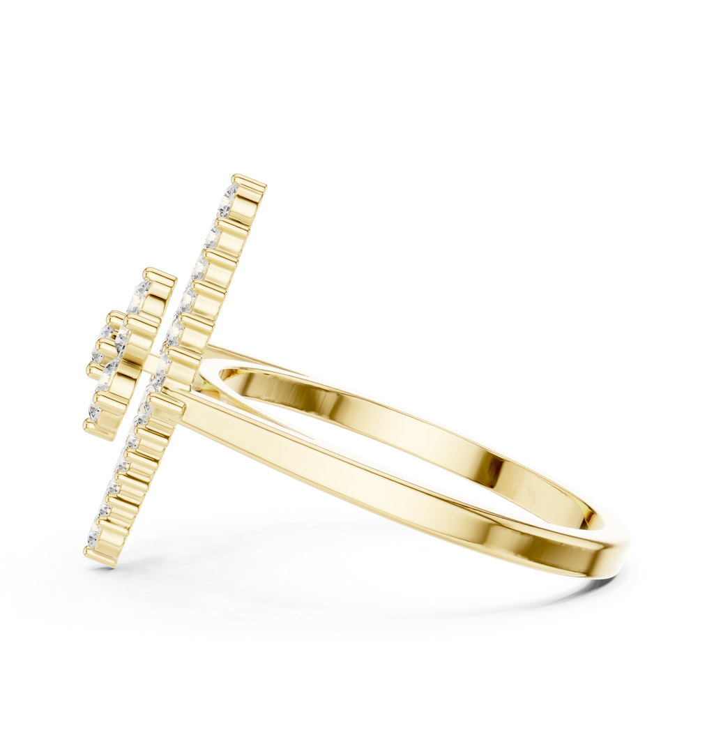 0.68 CT Geometric Floral Cluster Diamond Ring