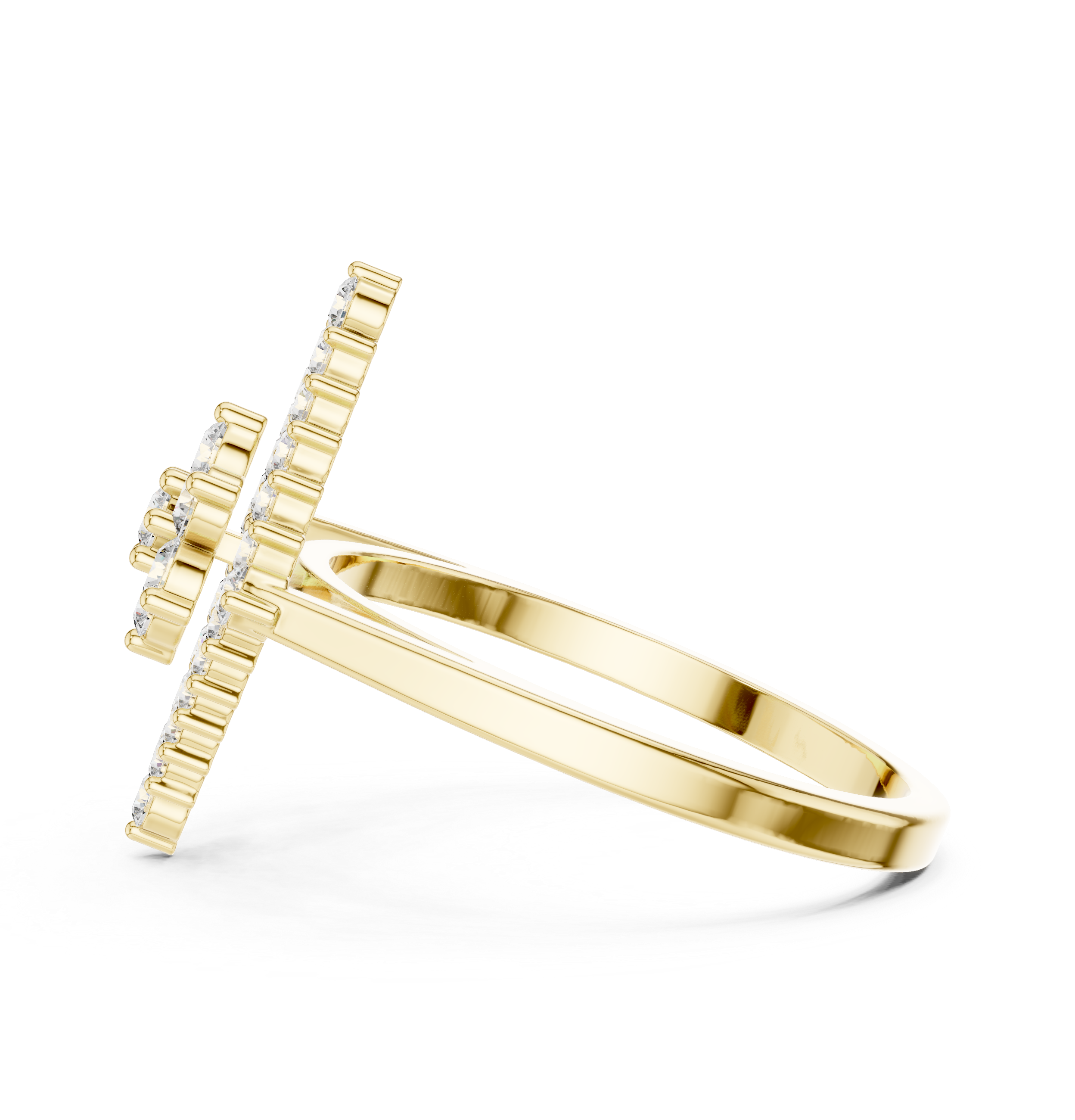 0.68 CT Geometric Floral Cluster Diamond Ring