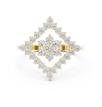 0.68 CT Geometric Floral Cluster Diamond Ring