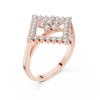 0.68 CT Geometric Floral Cluster Diamond Ring