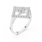 0.68 CT Geometric Floral Cluster Diamond Ring