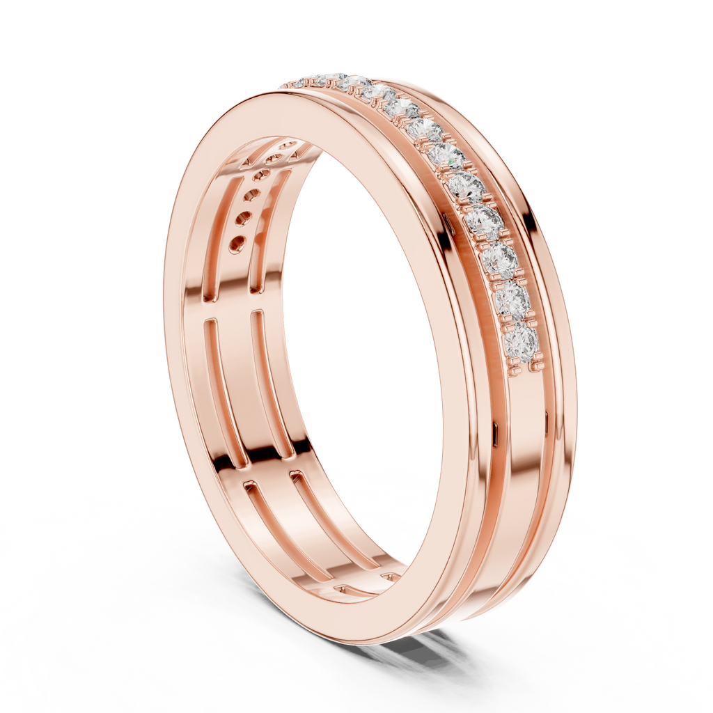 Modern Bezel Set Princess Diamond Band Ring